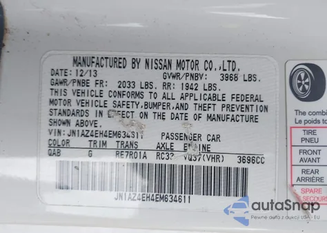 2014 Nissan 370Z from USA, damaged, VIN JN1AZ4EH4EM634611